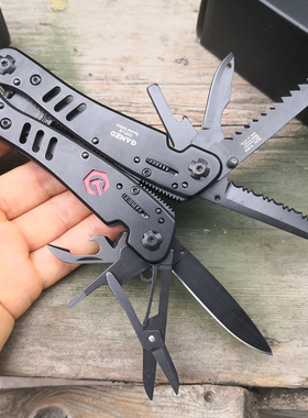 关铸高版本GANZO G301B黑色不锈钢户外多功能工具钳额外送棕皮套