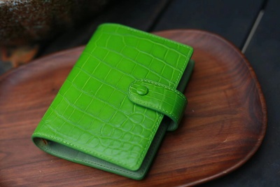 本艺 M5 A7 A6高定鳄鱼皮手账 进口K环活页夹本子真皮羊皮内里