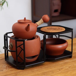 新品中式铁艺凉炉架户外便携茶炉架 家用茶壶小风炉防烫炭炉隔热
