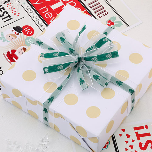 2025圣诞节礼物包装彩带缎带花束diy手工装饰礼盒包装带圣诞丝带