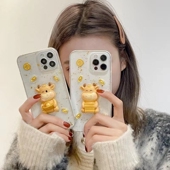 宝牛适用苹果16 15promax新款 手机壳iPhone14铜钱13 新年立体可爱元 12pro软壳滴胶金箔iPhone11 XR防摔保护套