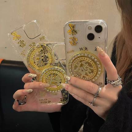 新年立体发财转盘钱适用oppoReno15 14pro手机壳reno13滴胶12立体reno11/10/9pro保护套reno8/7pro/6se软壳女