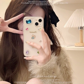 16promax手机壳iPhone15 13滴胶12 ins小众少女彩色水钻适用苹果17 11pro新款 XR女苹果Air保护套日韩透明
