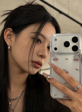 ins少女粉色水钻樱桃适用红米note15 14 13pro手机壳note12 10x 11滴胶K80 k70 k60保护套turbo3 4pro防摔壳