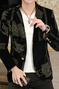 秋季新款高品质男士修身休闲小西服外套上衣XZ313B-1-XF353-P90图片