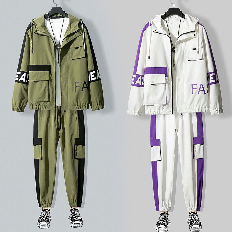 2021秋季新款工装男时尚帅气休闲套装两件套XZ313B-1-T80115-P85,男装休闲套装,星座313B-2