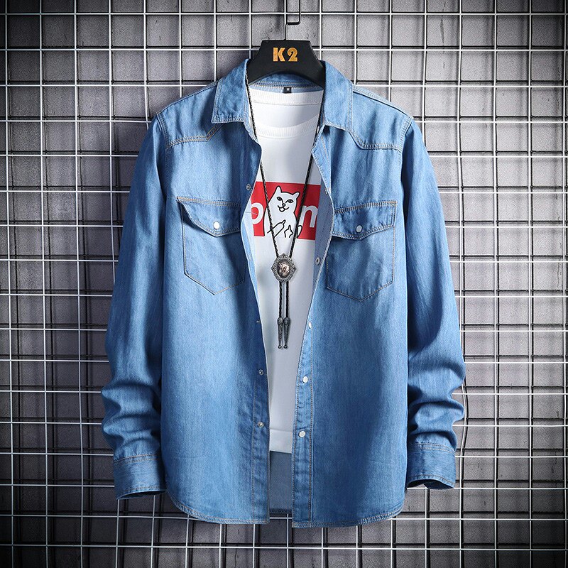 XZ313B-1-CY604-P55新款男士流行牛仔衬衫时尚休闲长袖衬衣,男装衬衫,星座313B-2