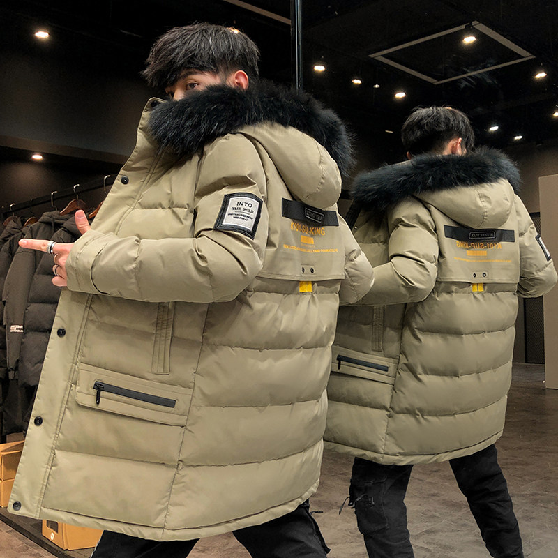 M1958-P125冬季加厚棉服男士中长款毛领连帽棉衣外套XZ313B-2,男装棉衣,星座313B-2