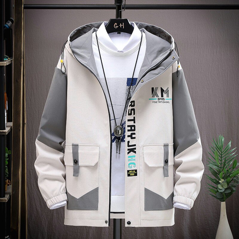 2021秋季潮流ins男士时尚连帽工装夹克外套XZ313B-1-JK028-P60,男装夹克,星座313B-2