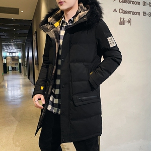 主推加厚棉服男中长款大毛领连帽棉衣外套XZ313B-1 M1958-P125图片