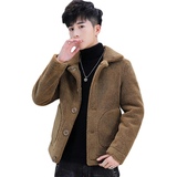双面穿青年外套男颗粒绒短款毛呢大衣秋冬新款潮M187-P120，男装毛呢大衣，星座313B-2