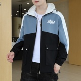 夹克男秋季潮流ins男士连帽休闲时尚夹克外套XZ313B-1-JK709-P50，男装夹克，星座313B-2