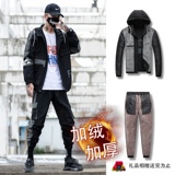 秋冬新款工装男帅气休闲加绒加厚套装XZ313B-1-A80115-P105，男装休闲套装，星座313B-2