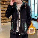 夹克男秋冬季新款男士加绒加厚时尚连帽外套XZ313B-1-R1202-P70，男装夹克，星座313B-2