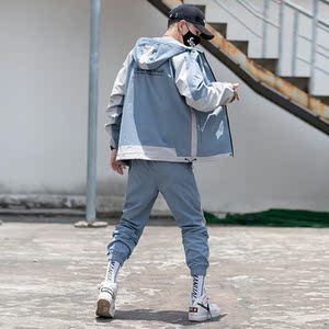 秋季工装套装男休闲运动潮流两件套XZ313B-1-T80107-P80图片