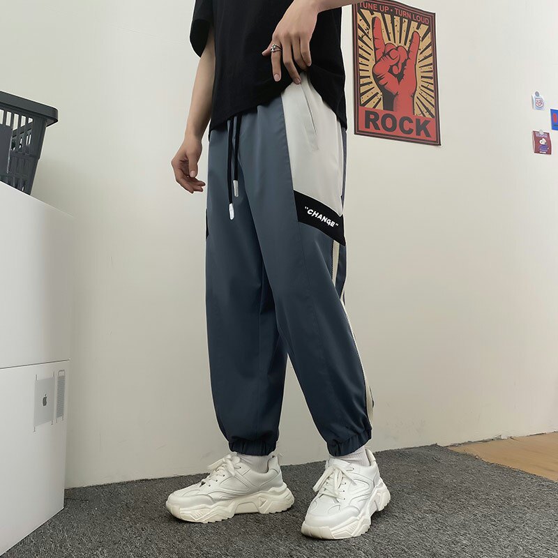 港风休闲裤男宽松潮流帅气束脚九分裤XZ313B-1-K5003-P40,男装休闲裤,星座313B-2