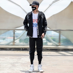 秋季工装套装男休闲运动潮流两件套XZ313B-1-T80107-P80图片