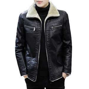 2021冬季加绒皮衣男帅气机车服夹克外套XZ313B-1- PY2910-P120图片