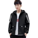 2021秋季新款潮流男士韩版时尚连帽夹克上衣XZ313B-1-JK0906-P55，男装夹克，星座313B-2