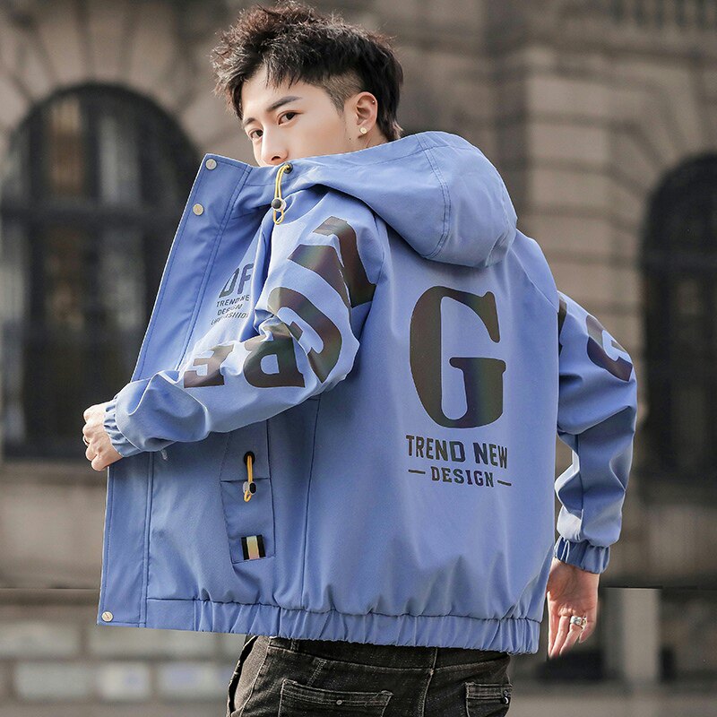2021春季新款潮流ins男士时尚连帽工装夹克上衣XZ313B-1-JK03-P70,男装夹克,星座313B-2