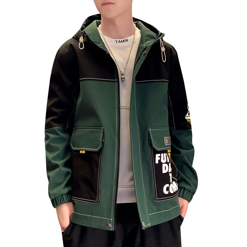 夹克男潮流ins男士时尚连帽工装外套XZ313B-1-JK1201-P60,男装夹克,星座313B-2
