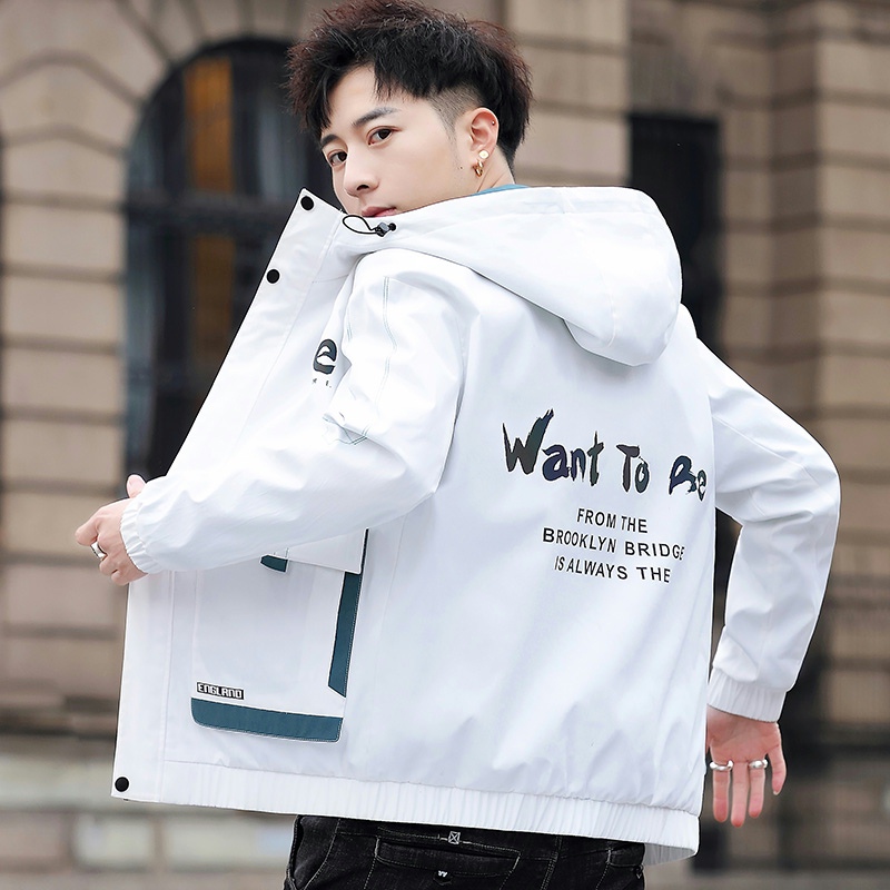 外套男新款韩版休闲百搭连帽夹克上衣XZ313B-1-S189-P65，男装夹克，星座313B-2