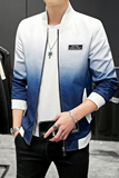 夹克男潮流时尚渐变色男士棒球领休闲外套上衣XZ313B-2-NS01-P48，男装夹克，星座313B-2