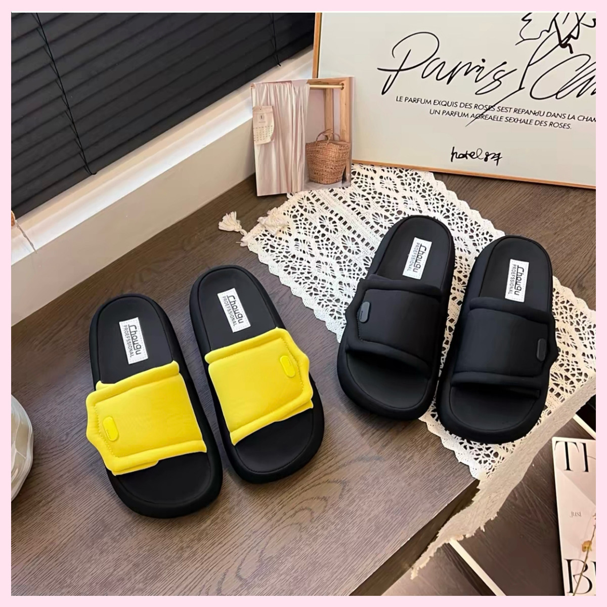 厚底增高黑色面包一字拖鞋女夏外穿2026新款超火配裙子沙滩凉拖鞋