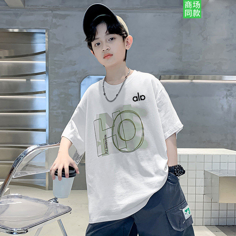 官网潮牌男童短袖T恤2026夏季新款中大童韩版纯棉薄款上衣