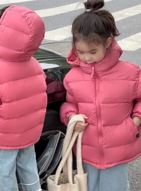 儿童羽绒服短款连帽中大童秋冬童装外套加厚男女孩保暖鸭绒面包服