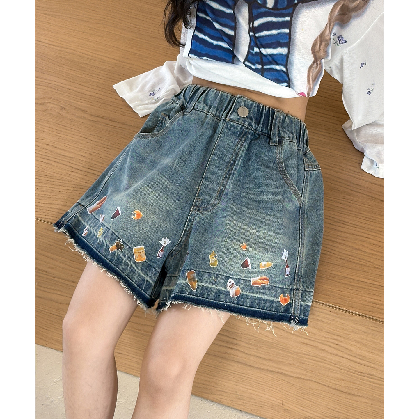 女童牛仔短裤夏装2026新款12岁女孩宽松五分裤女大童宽松休闲裤子