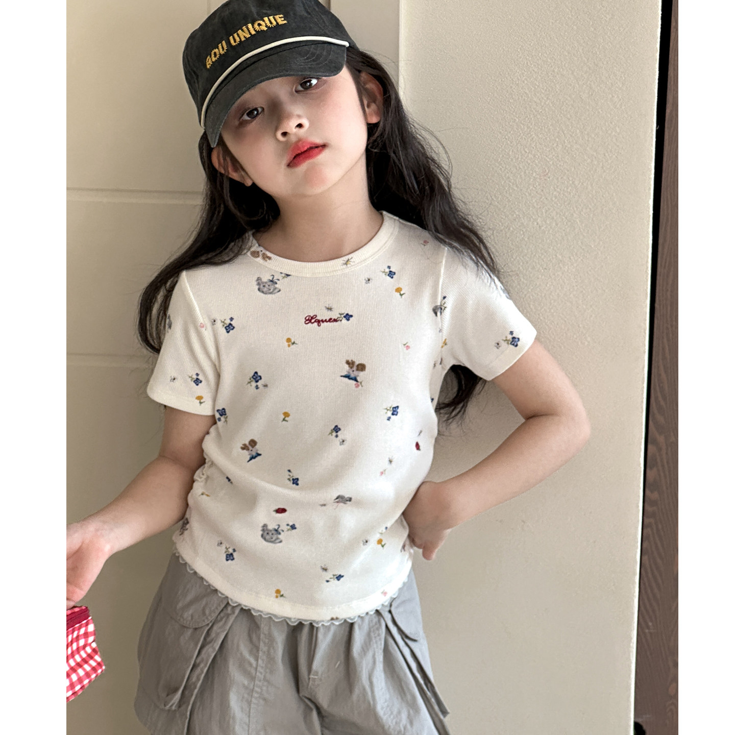 女童短袖T恤夏装2026新款12岁女孩夏季超好看碎花上衣女大童衣服