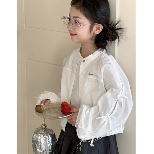 女童防晒衣外套夏装2026新款女大童超好看薄款蝴蝶结上衣韩国童装