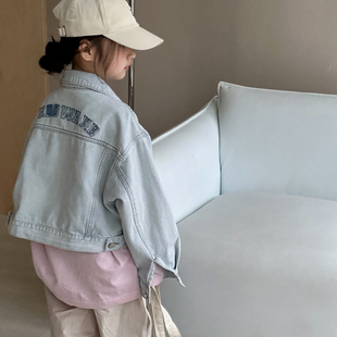 女童外套春装2026新款儿童洋气外衣童装百搭夹克大童休闲牛仔上衣
