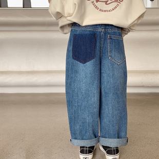 女童牛仔裤春装2026新款儿童春秋裤子直筒阔腿大童外穿洋气休闲裤
