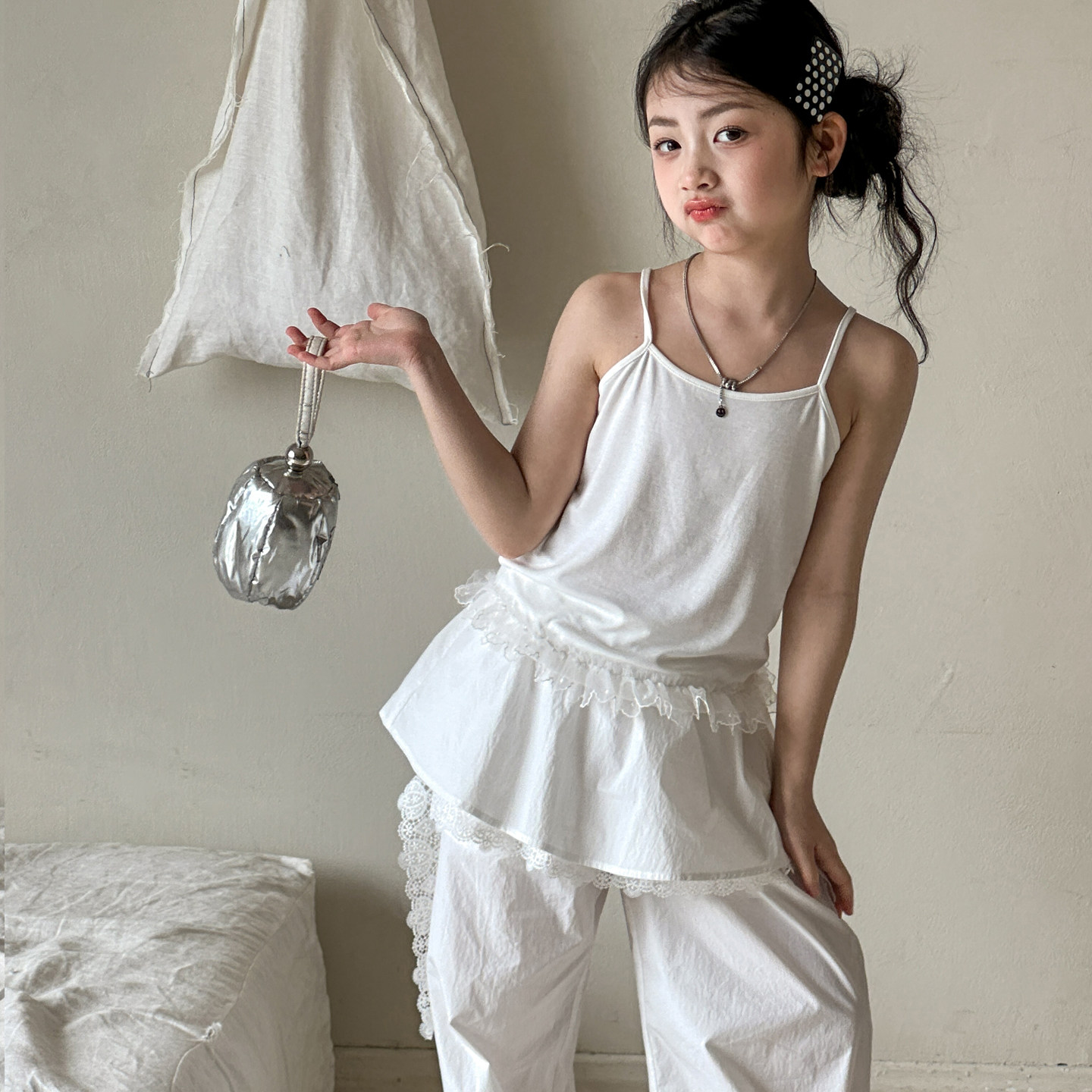 女童吊带背心夏装2026新款女大童甜美童装初中生夏季内搭无袖上衣