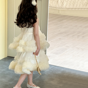 女童连衣裙夏装2026新款女孩起名字气质甜美网纱礼服裙儿童公主裙