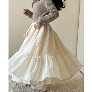 女童半身裙2025新款 长裙 初中生儿童洋气公主裙秋冬穿搭女大童冬季