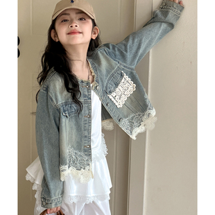 女童牛仔外套春秋款2026新款青少年超好看宽松休闲上衣女大童春装
