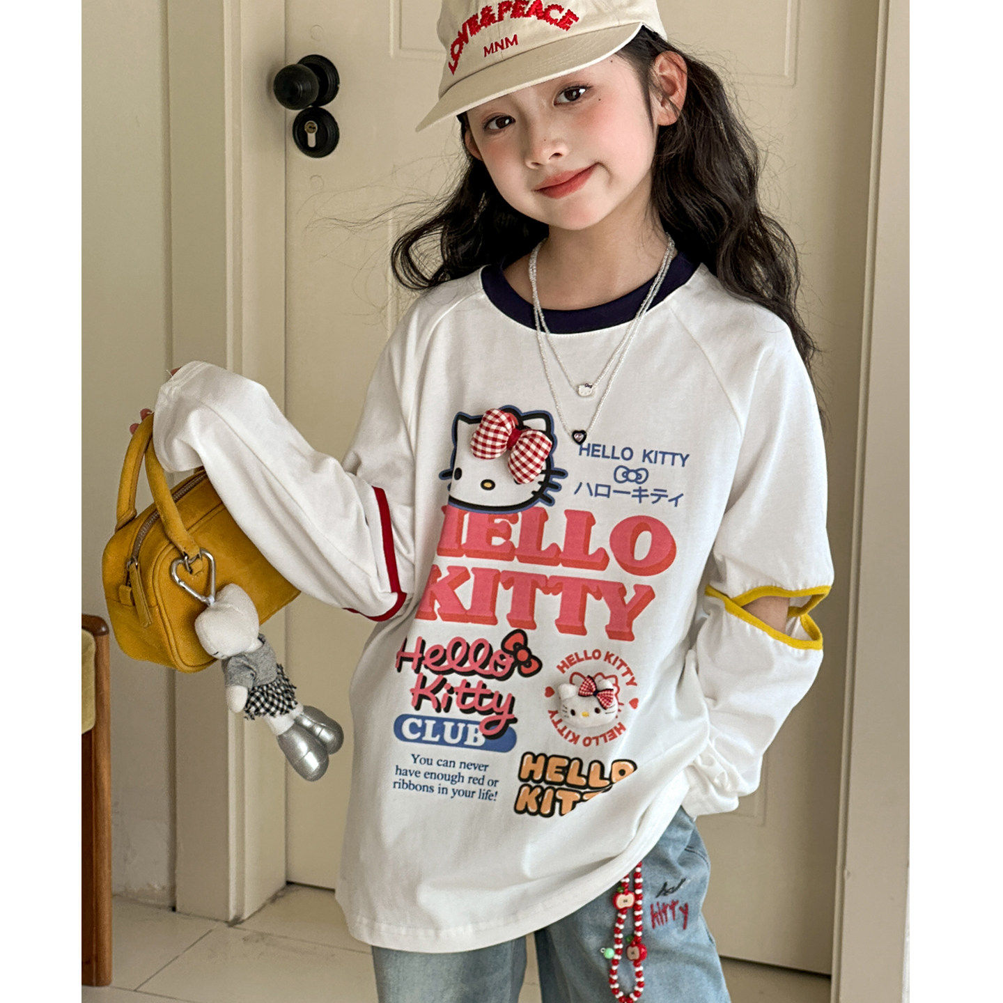 女童长袖t恤2026新款儿童春装洋气打底衫女大童初中生春秋款上衣