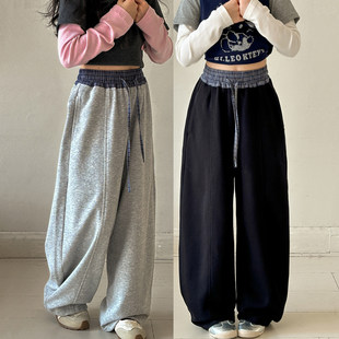 女童裤子春装2026新款女大童休闲运动卫裤初中生宽松直筒休闲裤子