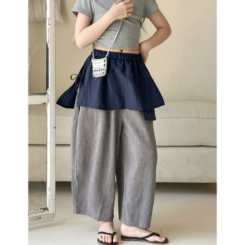 女童防蚊裤夏季薄款2026新款超火韩国童装初中生女孩夏季棉麻裤子