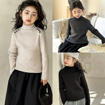 2024冬装新款女童中大童羊毛衫