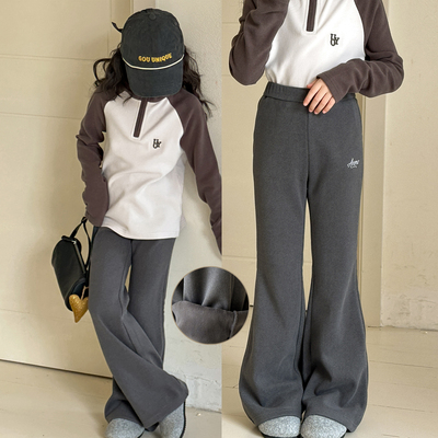 女童裤子秋冬款一体绒2025新款