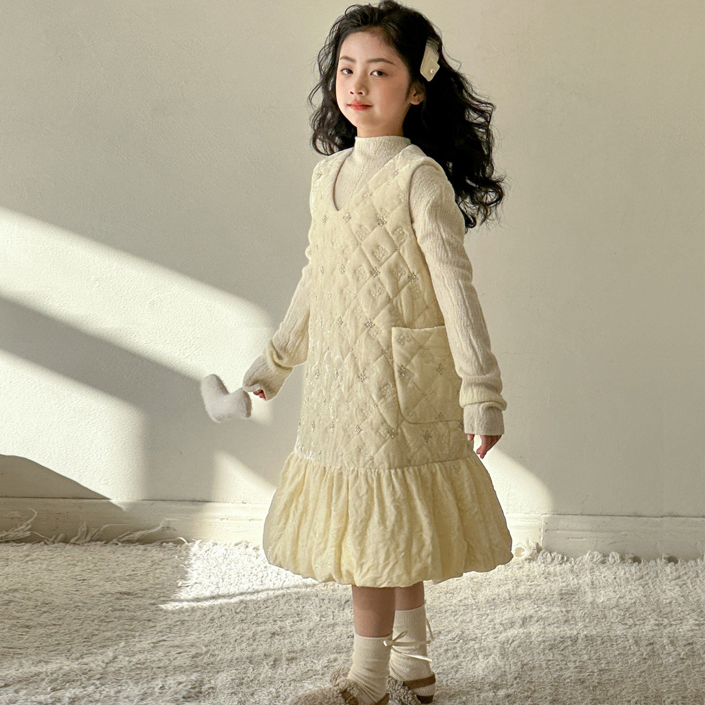 女童夹棉背心裙子2026新款洋气儿童小香风公主裙初中生加厚连衣裙,童装/婴儿装/亲子装,连衣裙,淘宝优惠券,粉丝福利购,淘宝优惠卷