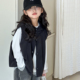 女童马甲2026春秋新款 连帽上衣 儿童洋气时髦坎肩背心外穿马夹春装