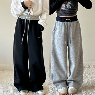 女童裤子春秋款2026新款儿童春季运动裤女大童初中生休闲直筒卫裤