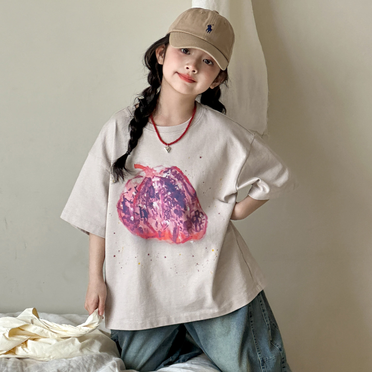 女童短袖T恤夏款2026新款女大童夏装休闲上衣12岁女孩超好看半袖