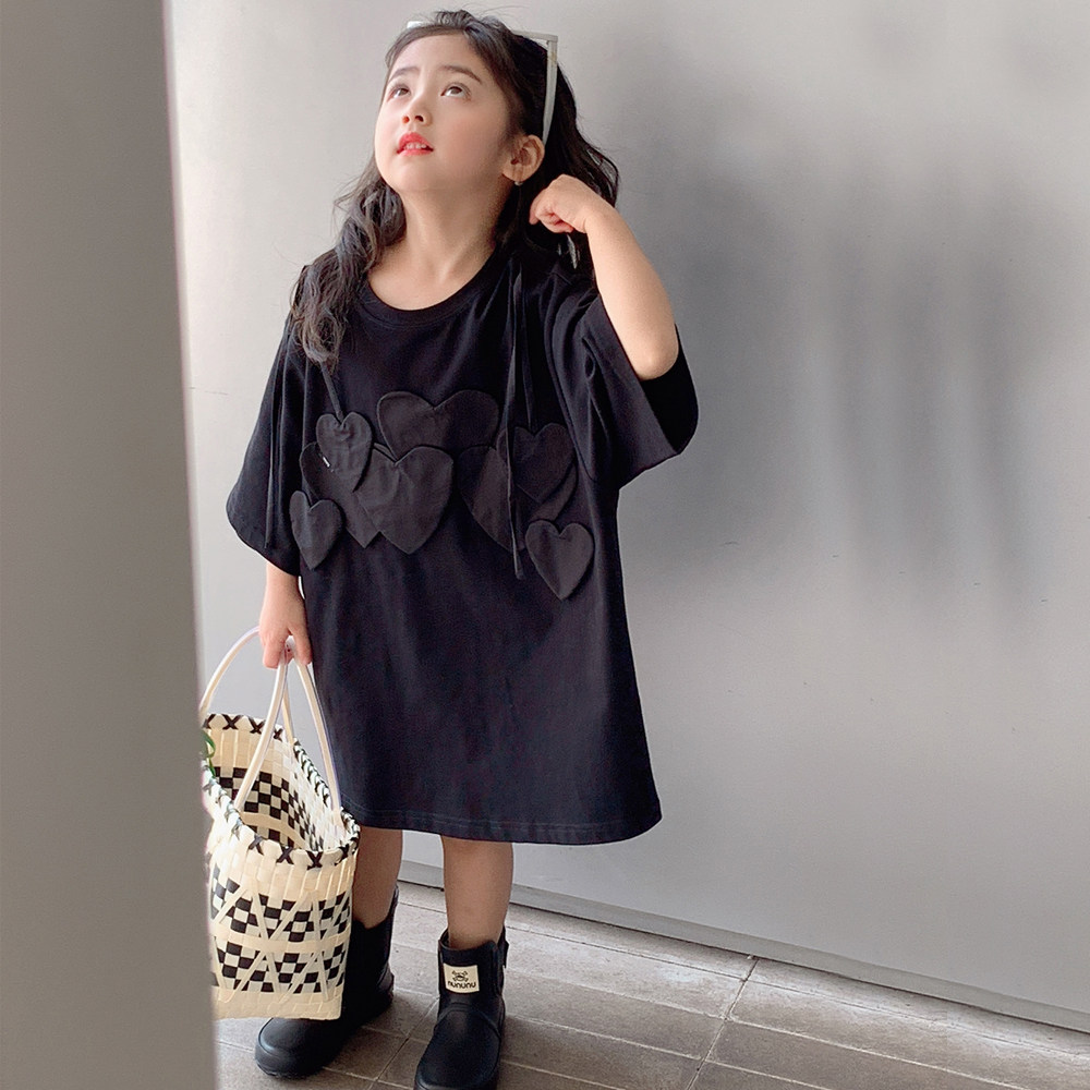 女童短袖连衣裙韩国童装2026夏装儿童大童夏季纯棉宽松休闲T裙子