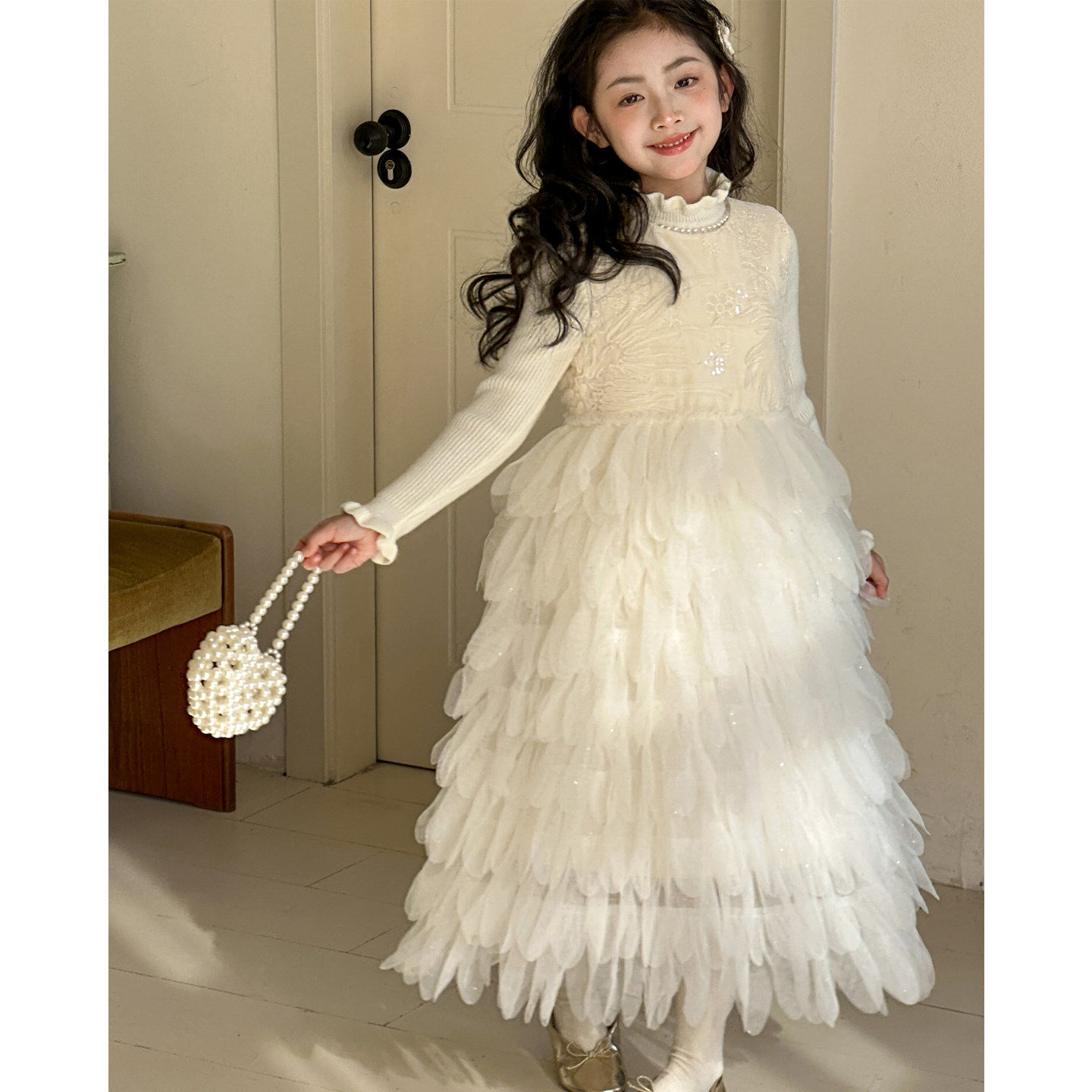 女童小香风背心裙2026新款儿童羽毛裙过新年服装女大童公主蛋糕裙,童装/婴儿装/亲子装,连衣裙,淘宝优惠券,粉丝福利购,淘宝优惠卷